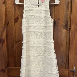 White Lace Sleeveless Dress - (Brand)